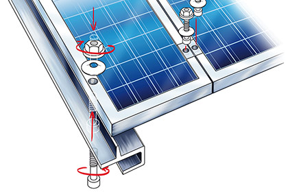 SOLARTIX, diebstahlsichere Verschraubungen ihrer Solar-Elemente