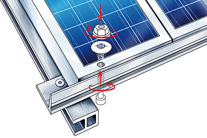 SOLARTIX, diebstahlsichere Verschraubungen ihrer Solar-Elemente