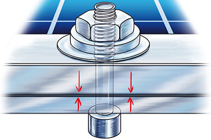 SOLARTIX, diebstahlsichere Verschraubungen ihrer Solar-Elemente